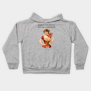 Laced with Charm: Mischief in the Making Kids Hoodie
